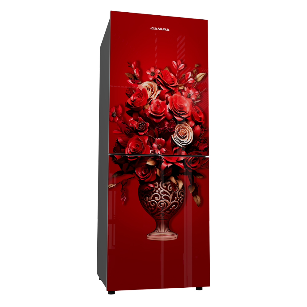 Jamuna 266L Refrigerator JE6-BM2F6QD Red Flower